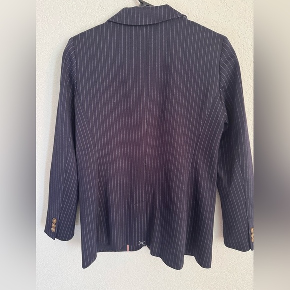 NWT Loft Navy Blue Pinstripes Blazer SIZE 6P - Picture 4 of 11